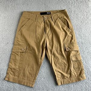NEW Plugg Shorts Mens 30 (Fits 31) Brown Cargo Ripstop Longer Length Hip Hop Y2K